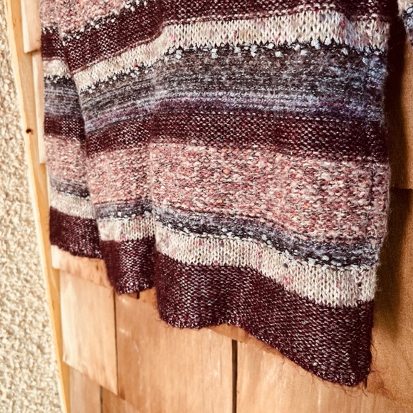 Chico’s Cozy Striped 3/4 Sleeves Multicolor Soft Fall Brown  Sequins Sweater 0 - Picture 10 of 10